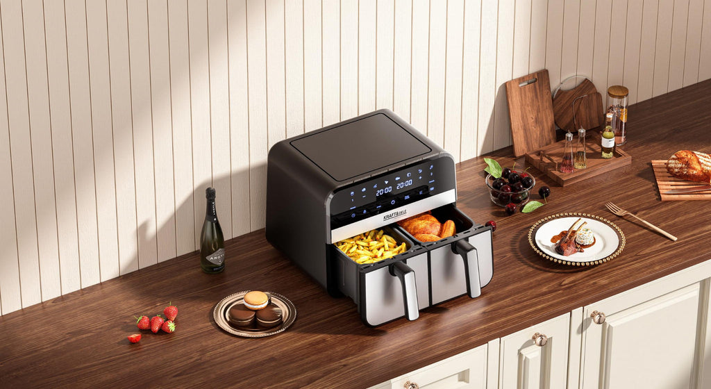 OIL-FREE AIR FRYER AIRFRYER 9L 2500W TWO CHAMBERS +LCD KD4180