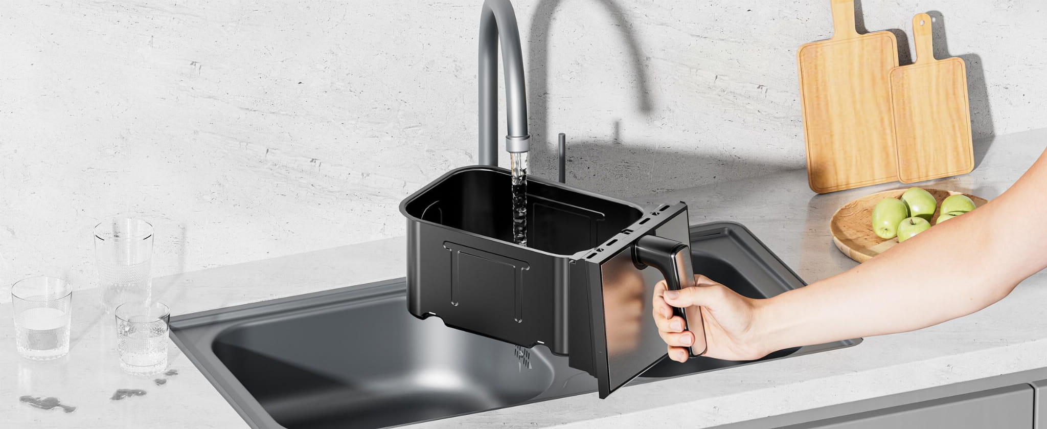 OIL-FREE AIR FRYER AIRFRYER 9L 2500W TWO CHAMBERS +LCD KD4180