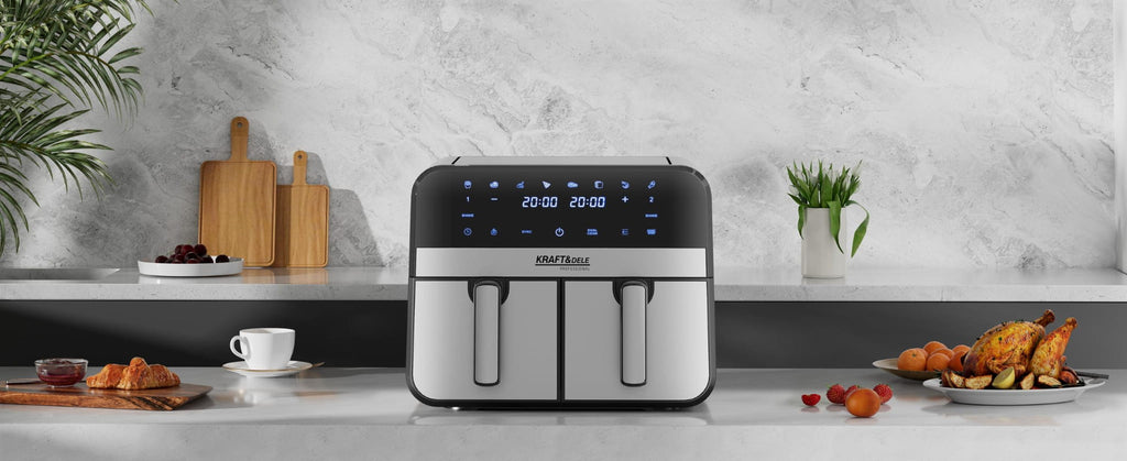 OIL-FREE AIR FRYER AIRFRYER 9L 2500W TWO CHAMBERS +LCD KD4180