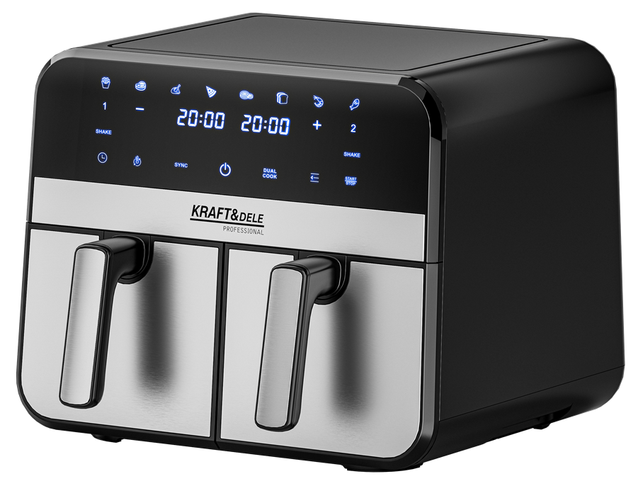 OIL-FREE AIR FRYER AIRFRYER 9L 2500W TWO CHAMBERS +LCD KD4180