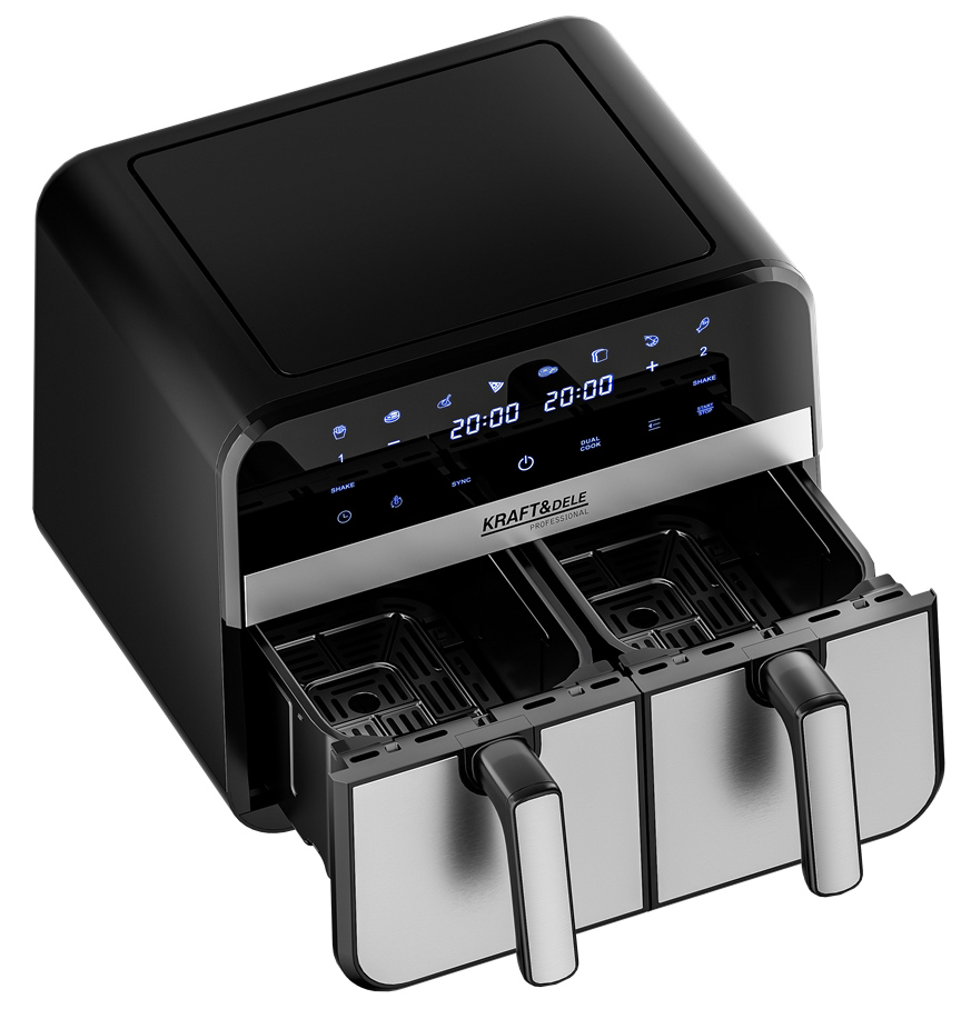 OIL-FREE AIR FRYER AIRFRYER 9L 2500W TWO CHAMBERS +LCD KD4180