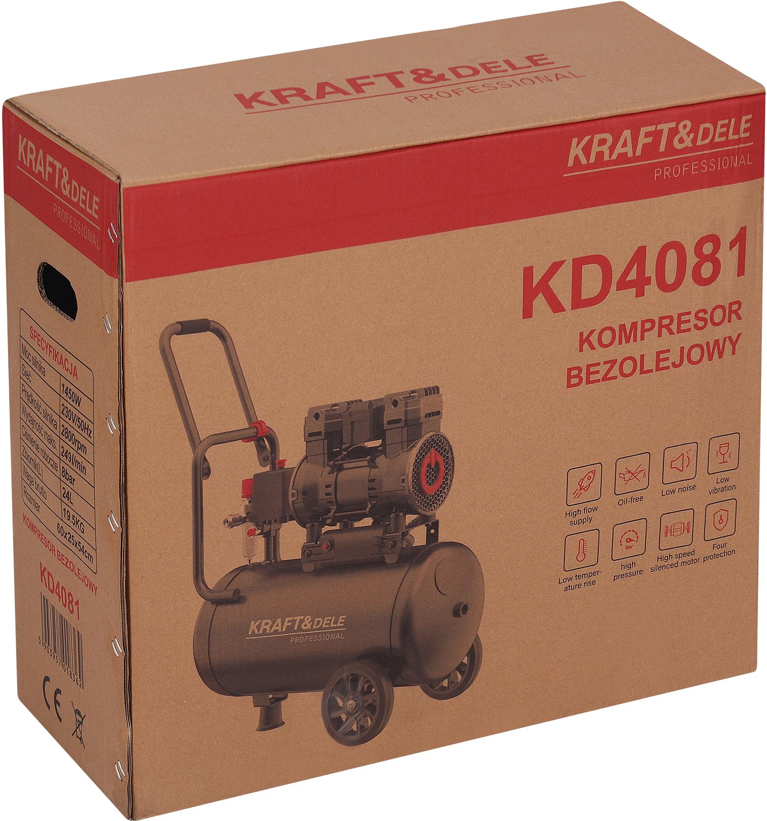 Õlivaba kompressor 24L 1450W KD4081