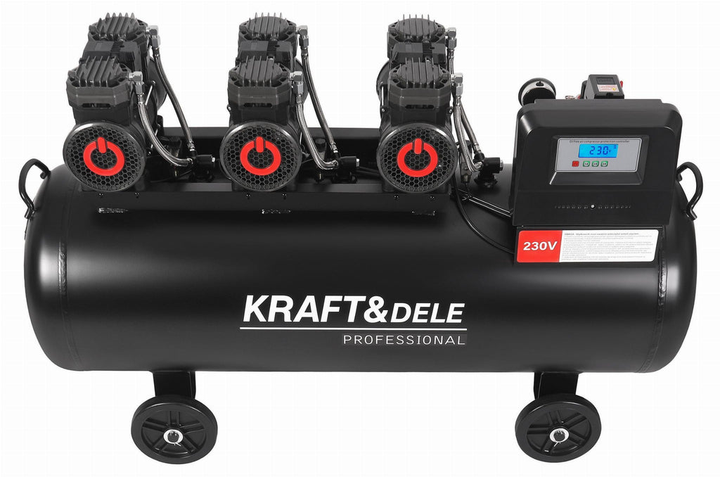 Oil-free compressor 200L 3x2200W + separator and glycerin-filled pressure gauge KD4084