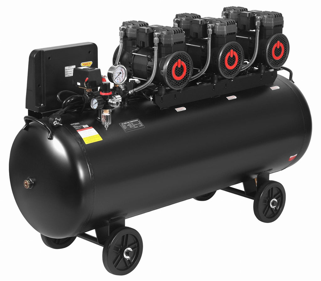 Oil-free compressor 200L 3x2200W + separator and glycerin-filled pressure gauge KD4084