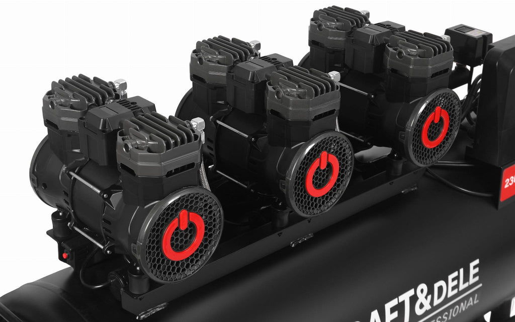 Oil-free compressor 200L 3x2200W + separator and glycerin-filled pressure gauge KD4084