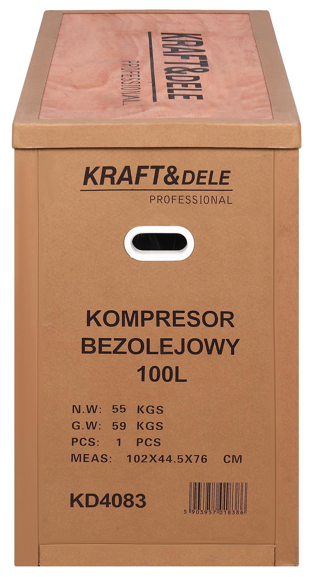 Õlivaba kompressor 100L 2x2200W KD4083