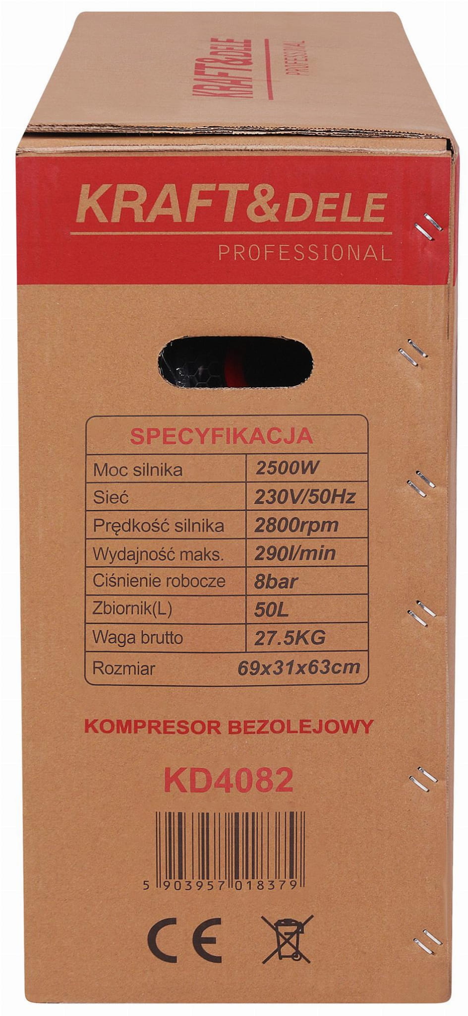 Oil-free compressor 50L 2500W KD4082 (D10)