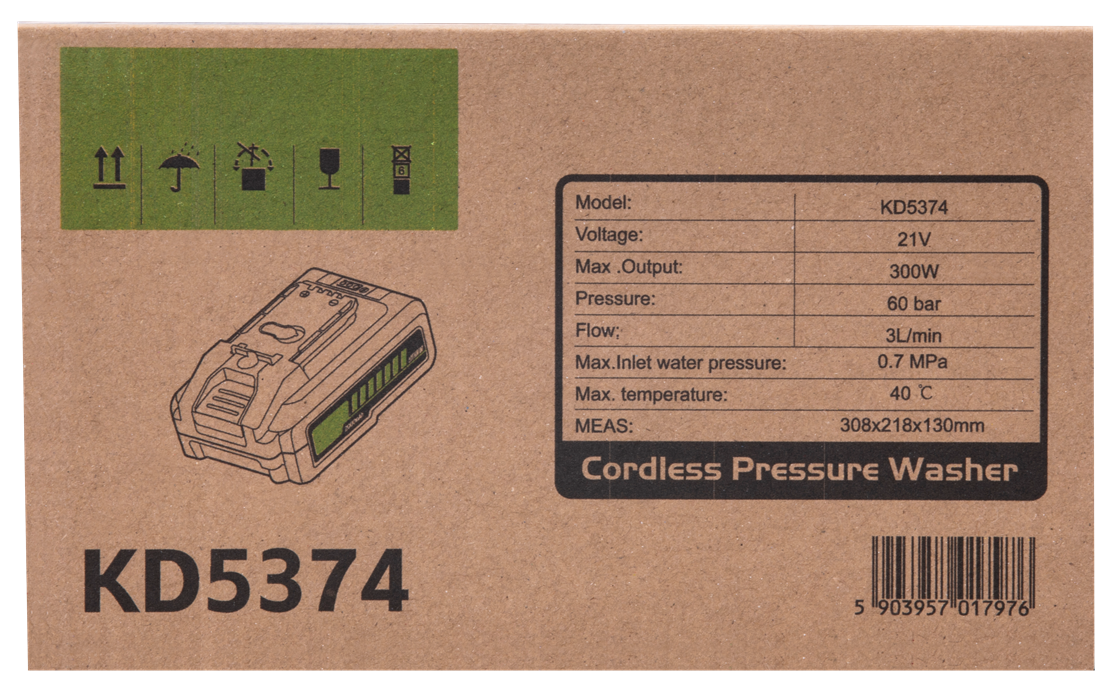 CORDLESS WASHER 300W 21V 3Ah KD5374 (D37)
