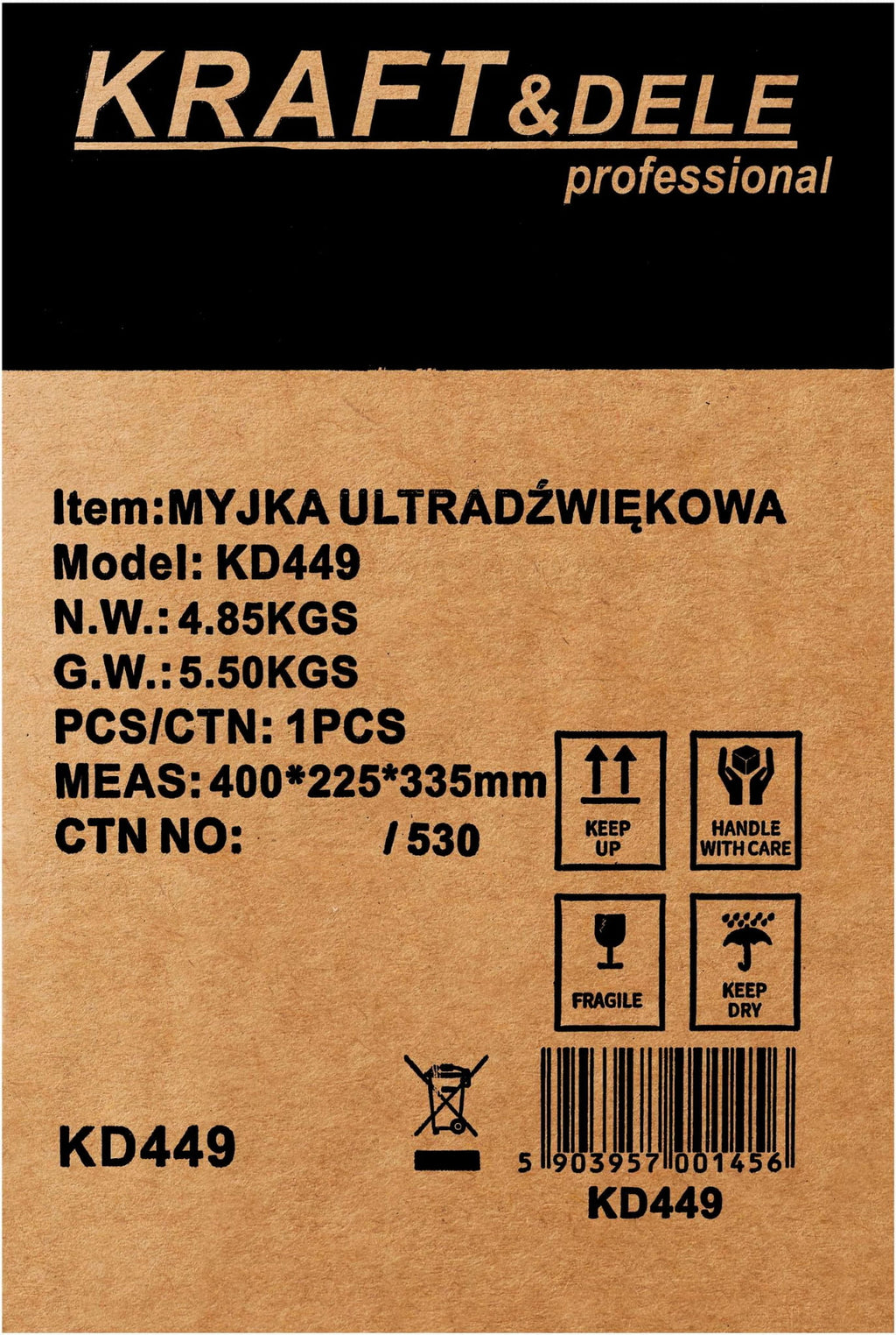 Ultraheli puhasti 6.5L KD449 (D4)