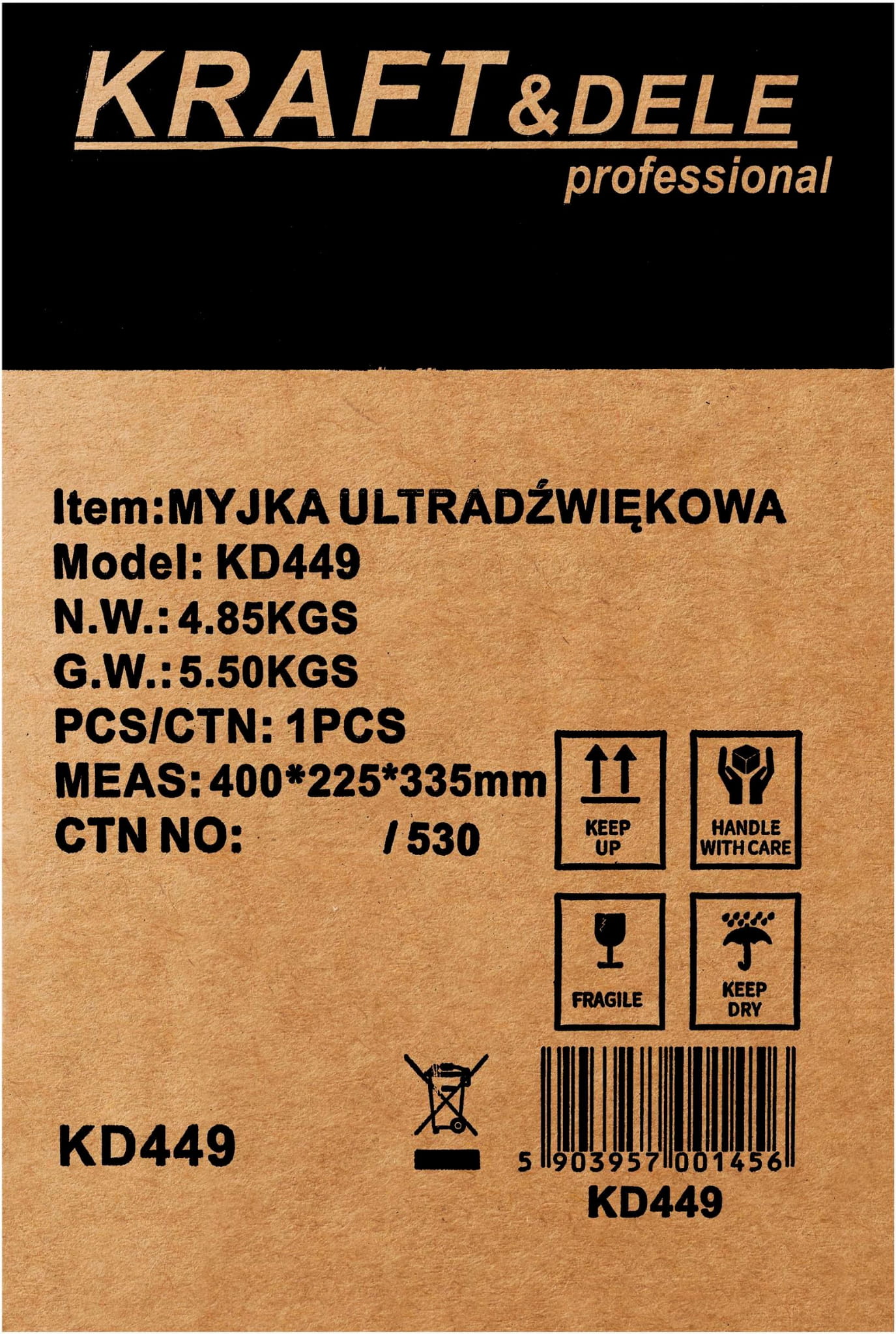 Ultraheli puhasti 6.5L KD449 (D4)