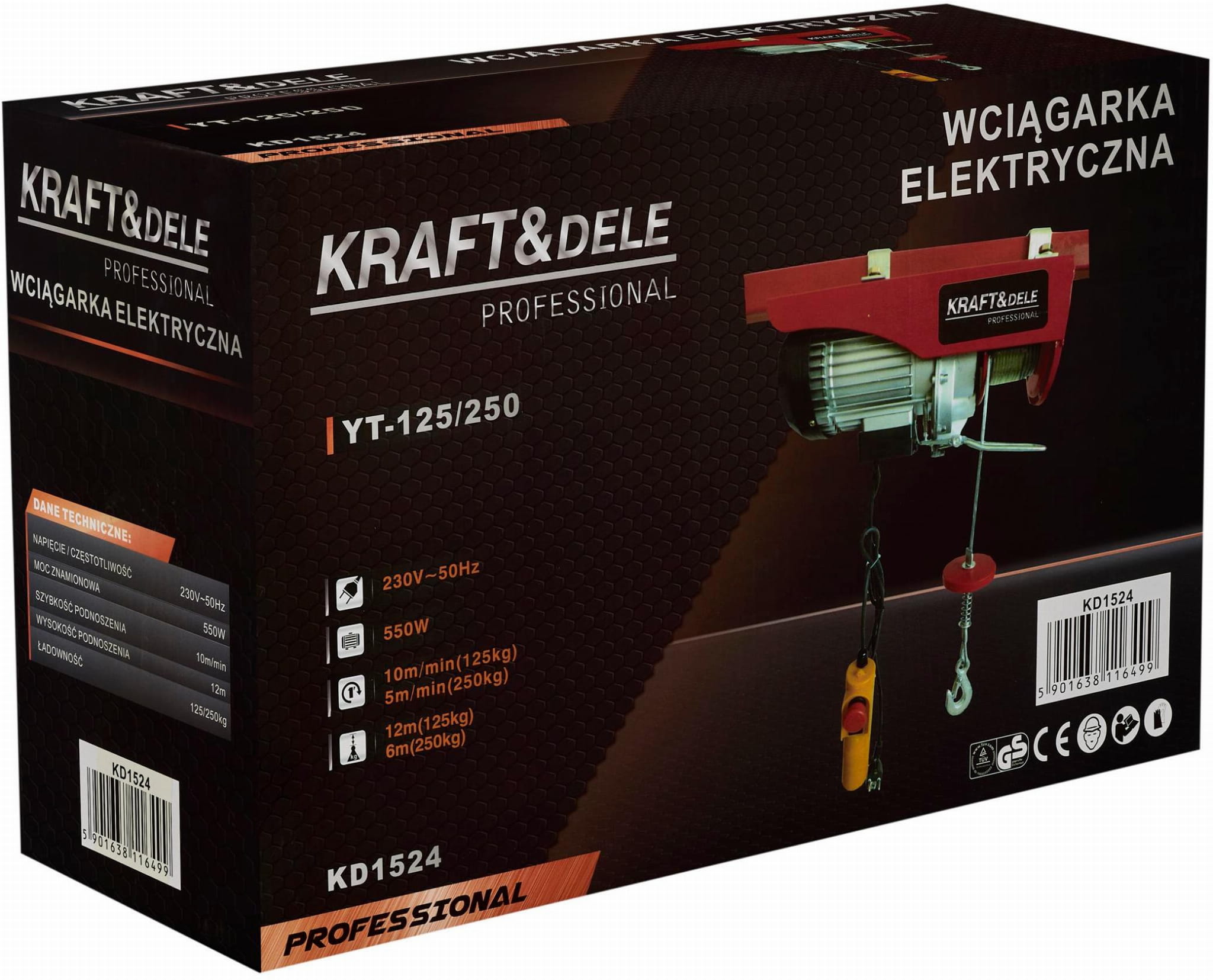 Electric cable winch 250kg KD1524