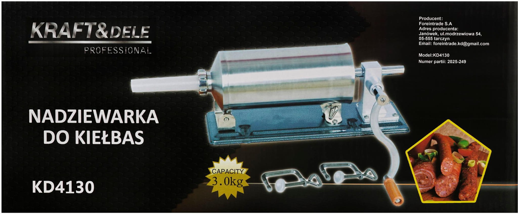 SAUSAGE STUFFER 3KG KD4130