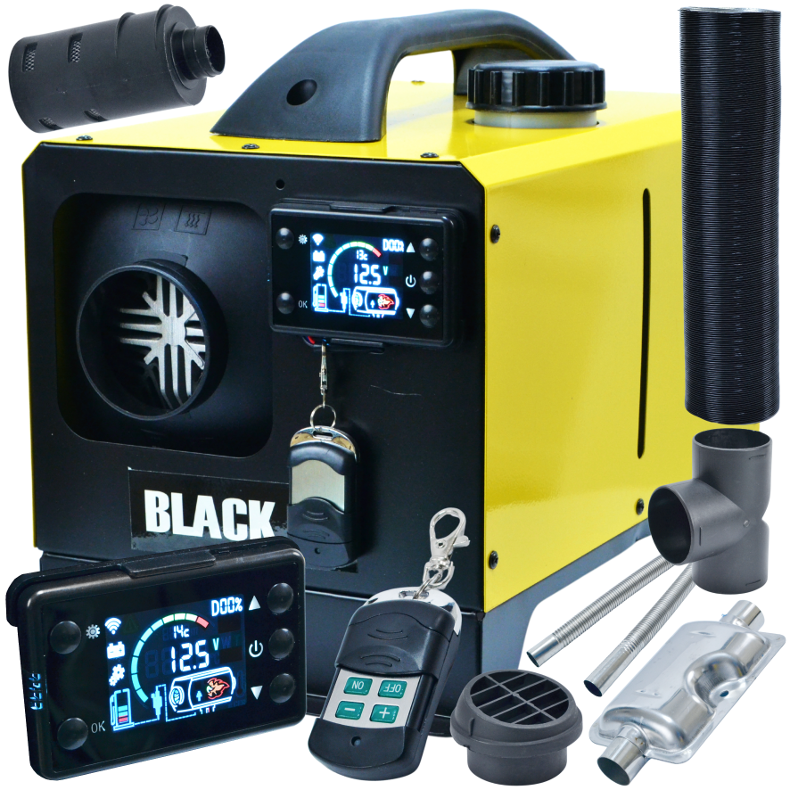 Webasto põlemisõliga soojendi 6KW 12/24V 230V Black