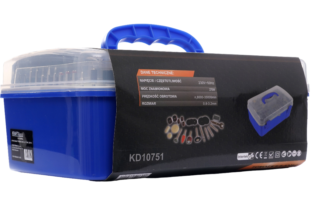 Mini lihvmasin 270W + 218 tk tarvikuid KD10751