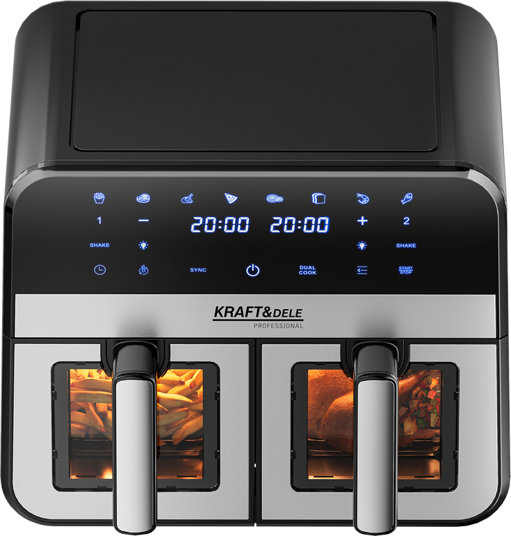 AIR FRYER 9L 2500W TWO CHAMBERS 4.5L + LCD KD4179