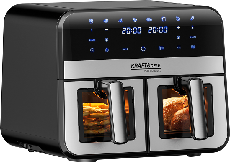 AIR FRYER 9L 2500W TWO CHAMBERS 4.5L + LCD KD4179