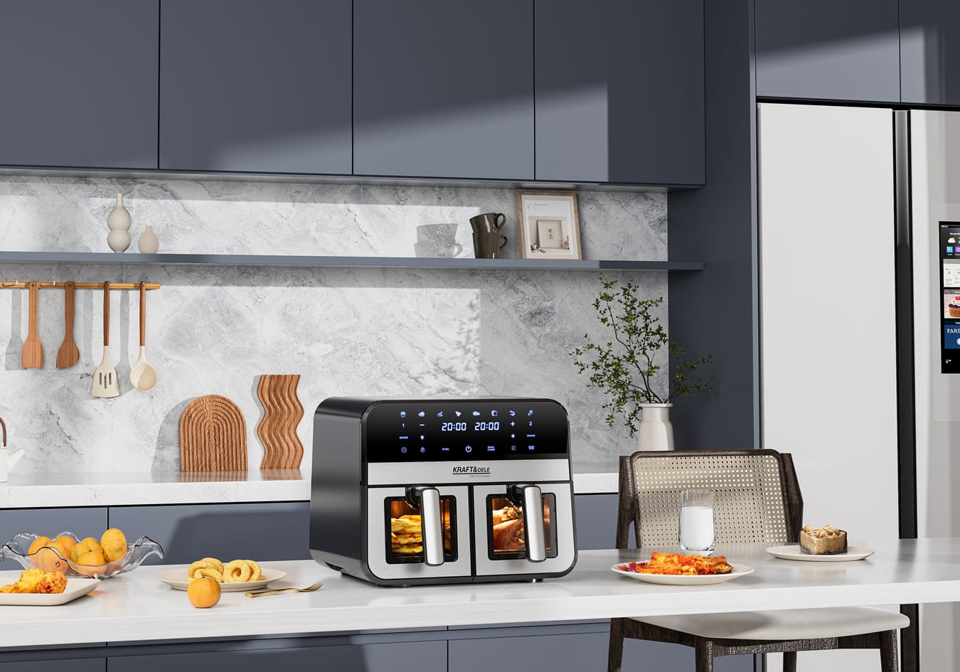 AIR FRYER 9L 2500W TWO CHAMBERS 4.5L + LCD KD4179