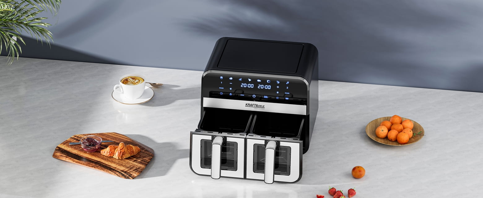 AIR FRYER 9L 2500W TWO CHAMBERS 4.5L + LCD KD4179