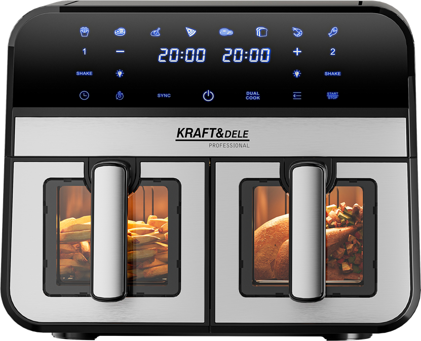 AIR FRYER 9L 2500W TWO CHAMBERS 4.5L + LCD KD4179