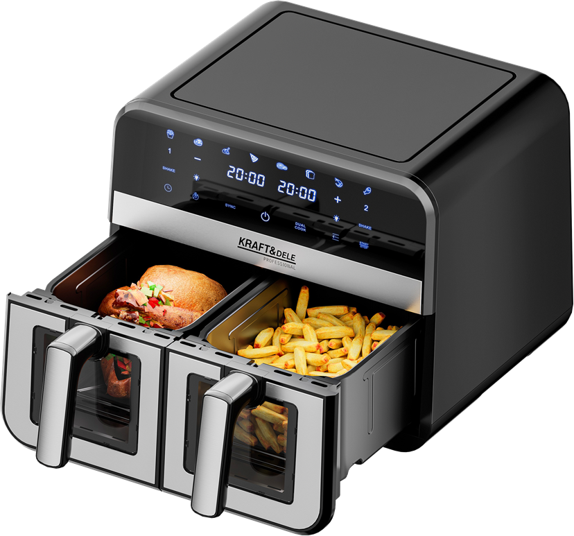 AIR FRYER 9L 2500W TWO CHAMBERS 4.5L + LCD KD4179