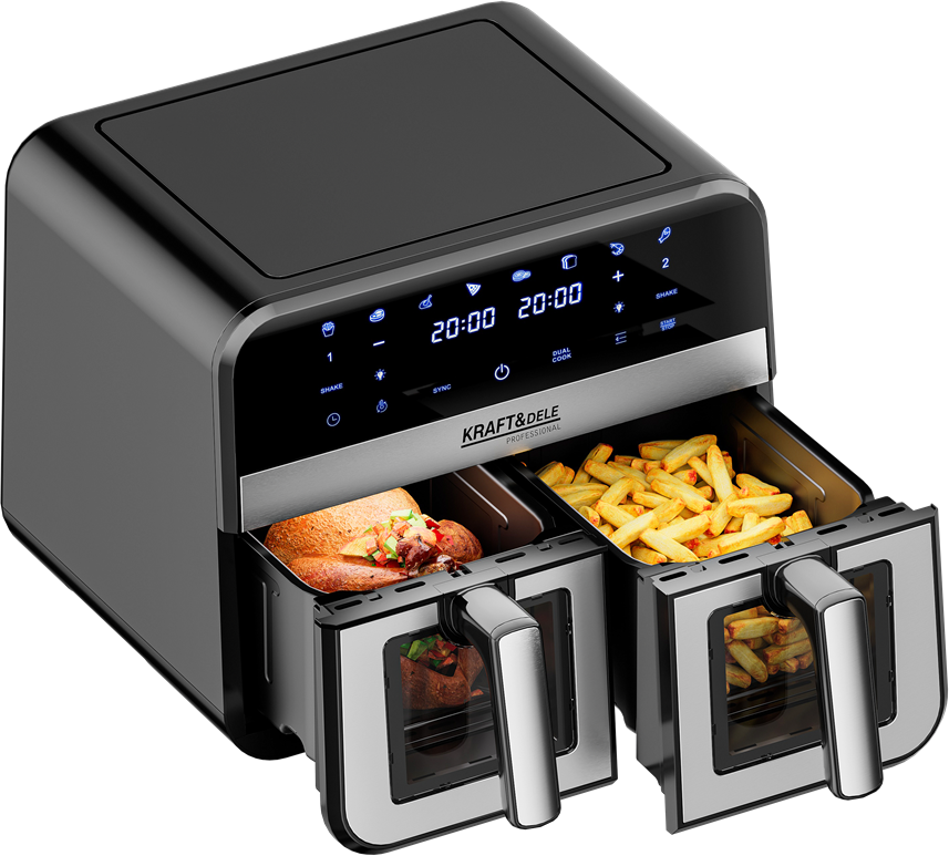 AIR FRYER 9L 2500W TWO CHAMBERS 4.5L + LCD KD4179