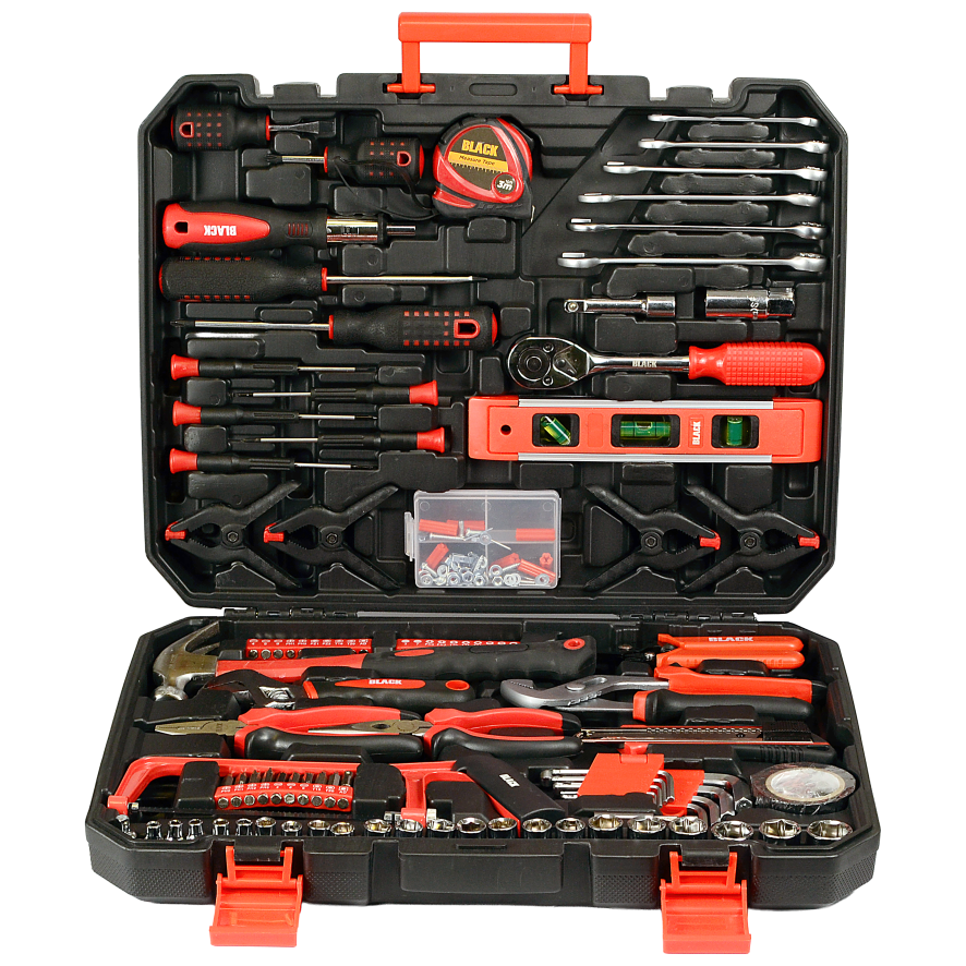 MEGA KOMPLEKT TÖÖRIISTAKOHVER 168 TK VÕTMED JA PESAAD 1/4" 3/8" CRV