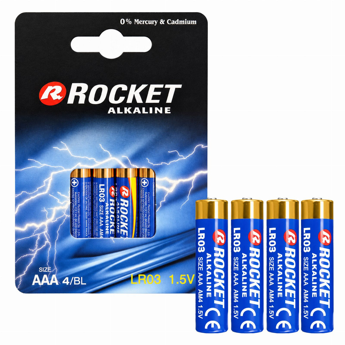 Rocket leelispatareid RL03 AAA 1,5 V, 4 tk LR034BL-16073