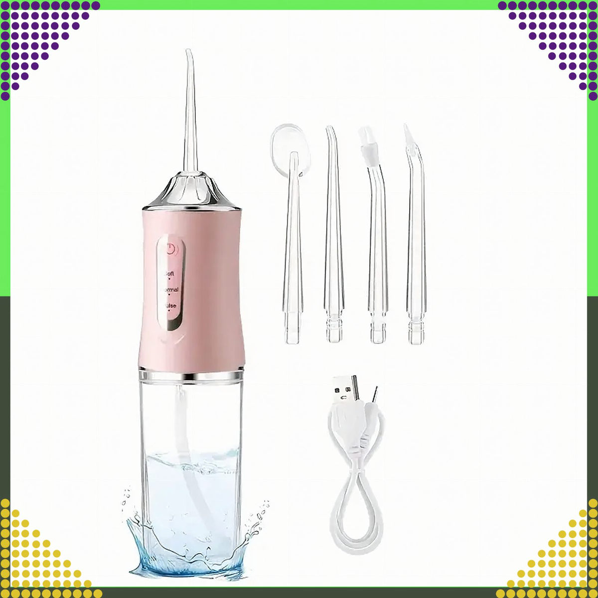 Cordless Dental Water Flosser with 4 Nozzles and 3 Modes 220 ml