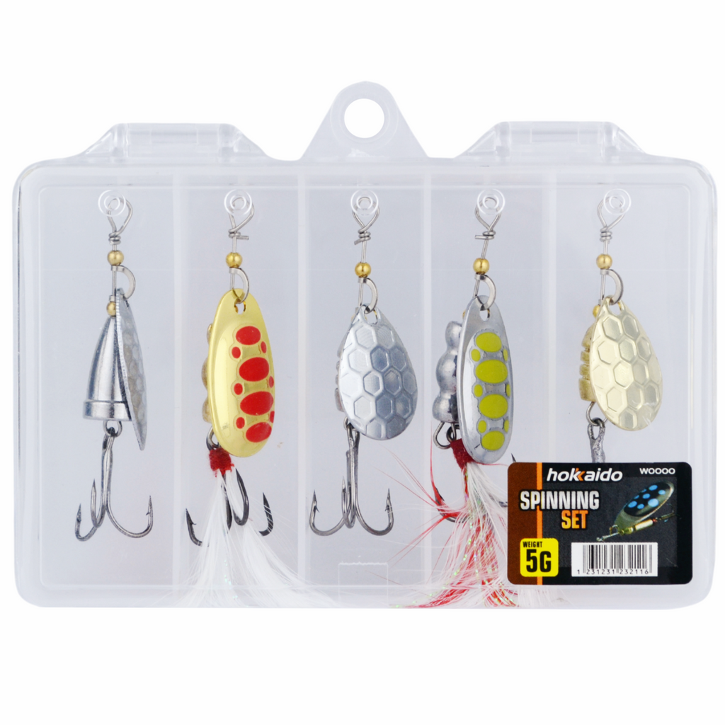 5 tk mitmevärvilised 5g Hokkaido spinninglandid karbis