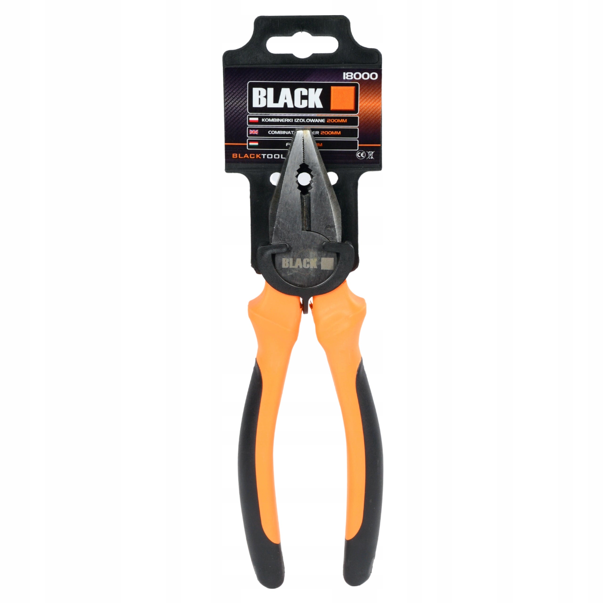 200 mm Straight Insulated Pliers, Black
