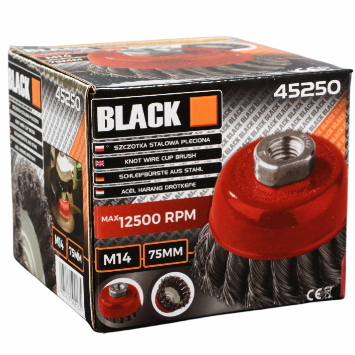 Braided Rotary Brush M14 75mm for Metal Cleaning and Grinding
