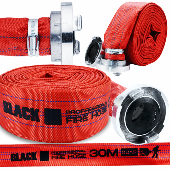 Fire Hose Canvas for Water Pump Septic Tank 1" 30m 8 Bar with Quick Couplings