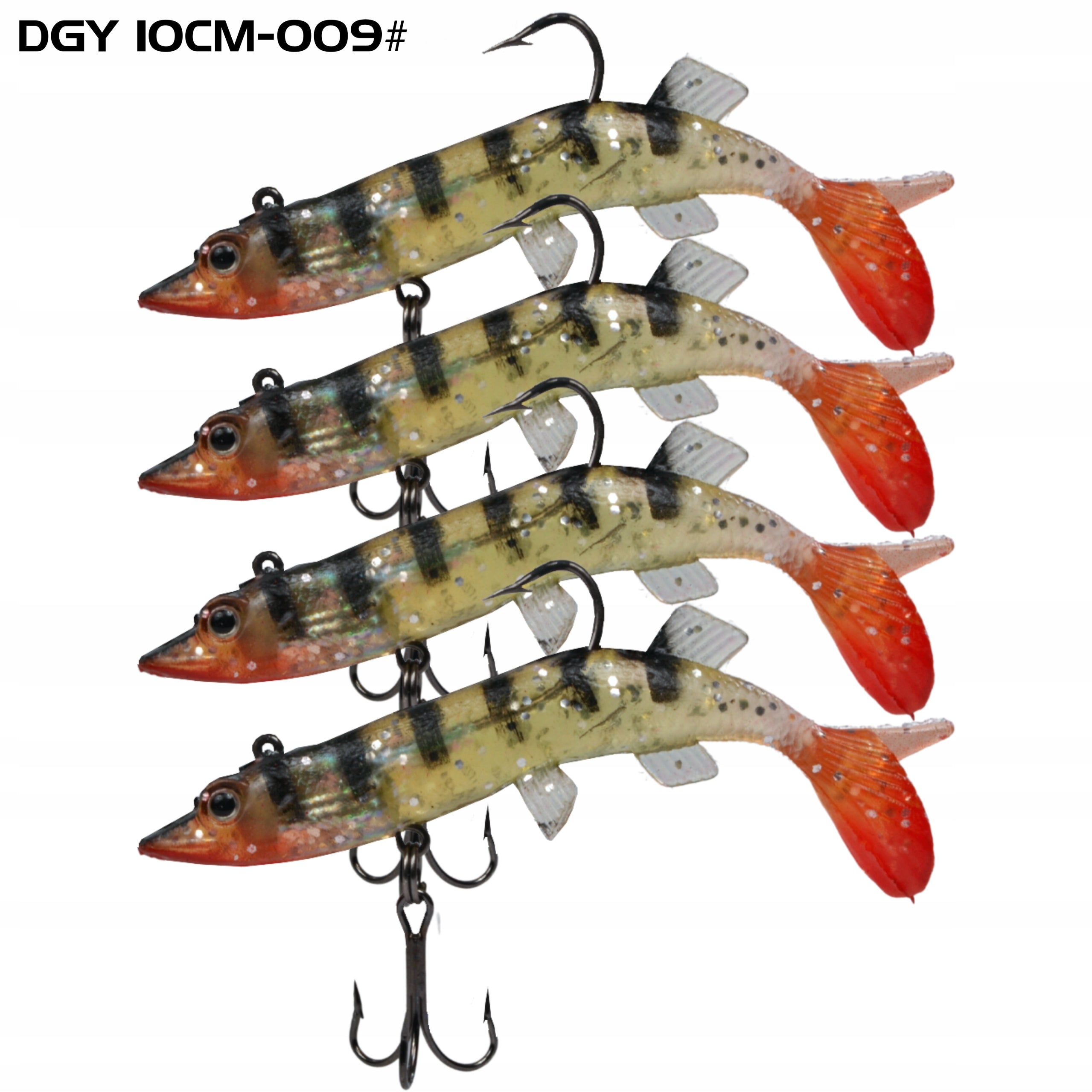 Reinforced Pike Soft Baits Set 10cm 4 Colors 16pcs