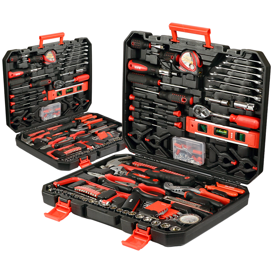 MEGA KOMPLEKT TÖÖRIISTAKOHVER 168 TK VÕTMED JA PESAAD 1/4" 3/8" CRV