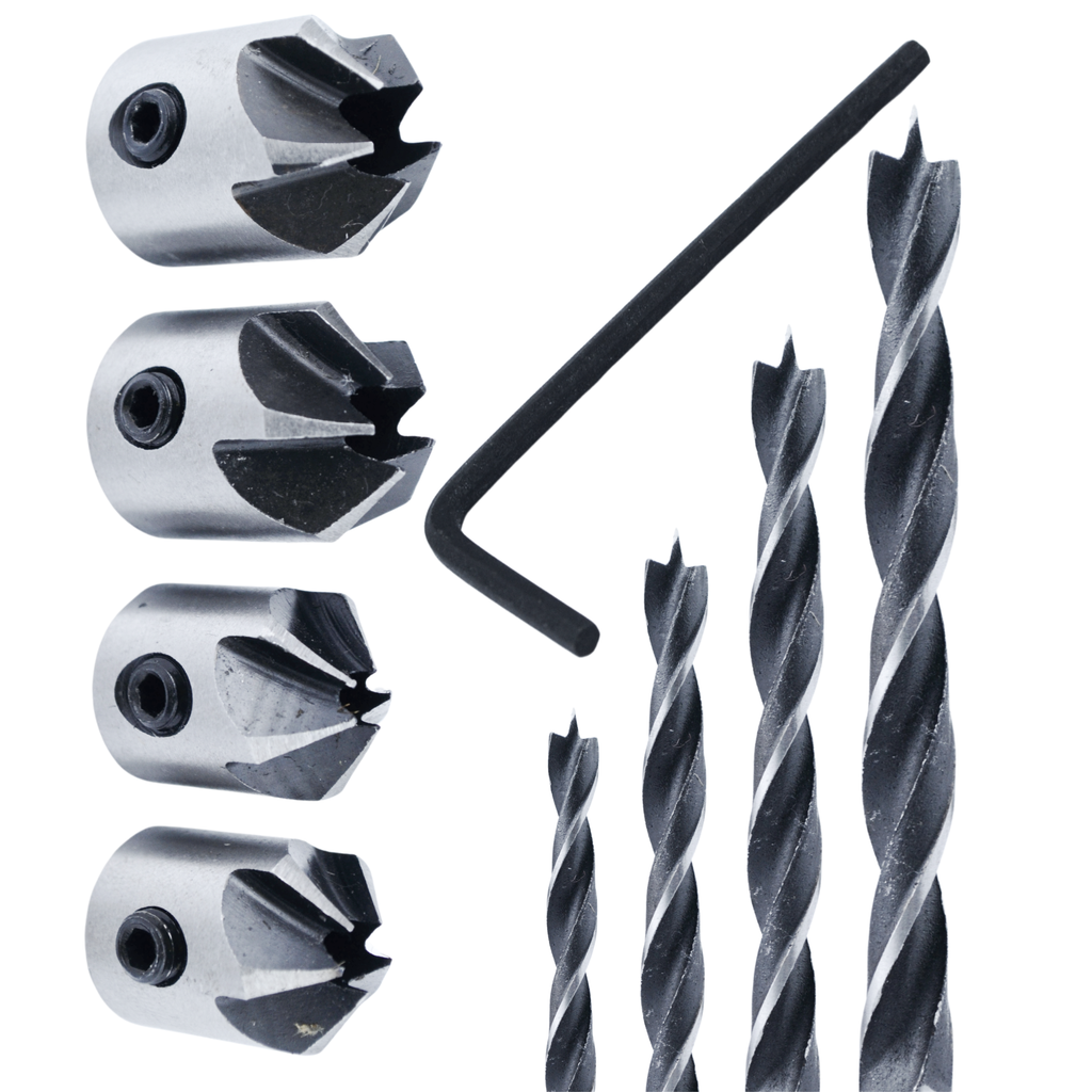 Puuriterad puidu, puitlaastplaadi, MDF-i, OSB jaoks koos faasiga, 4 tk, 3-6mm