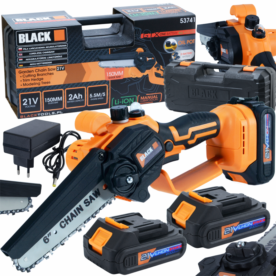 Juhtmeta kettsaag 150mm 21V 2Ah 2 akuga ja määrdega