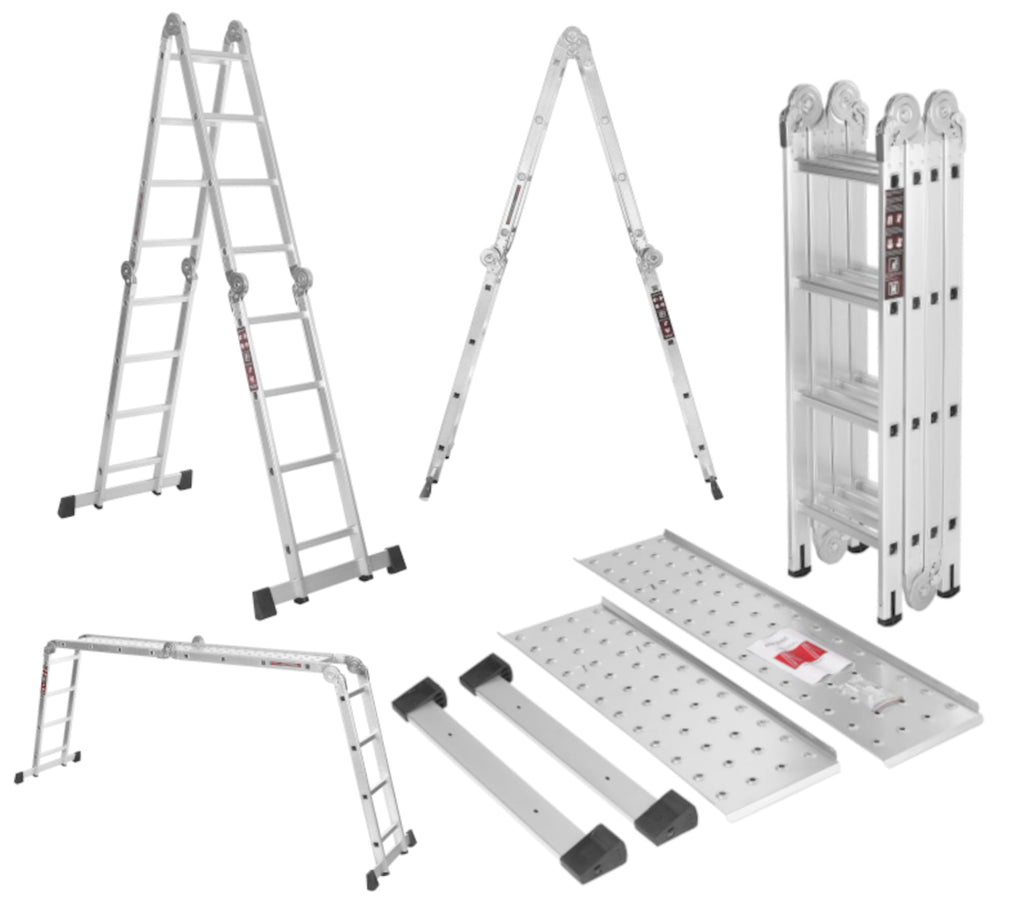 KRAFT&DELE alumiiniumist multifunktsionaalne liigendredel platvormiga 4 × 4, 460 cm KD4071