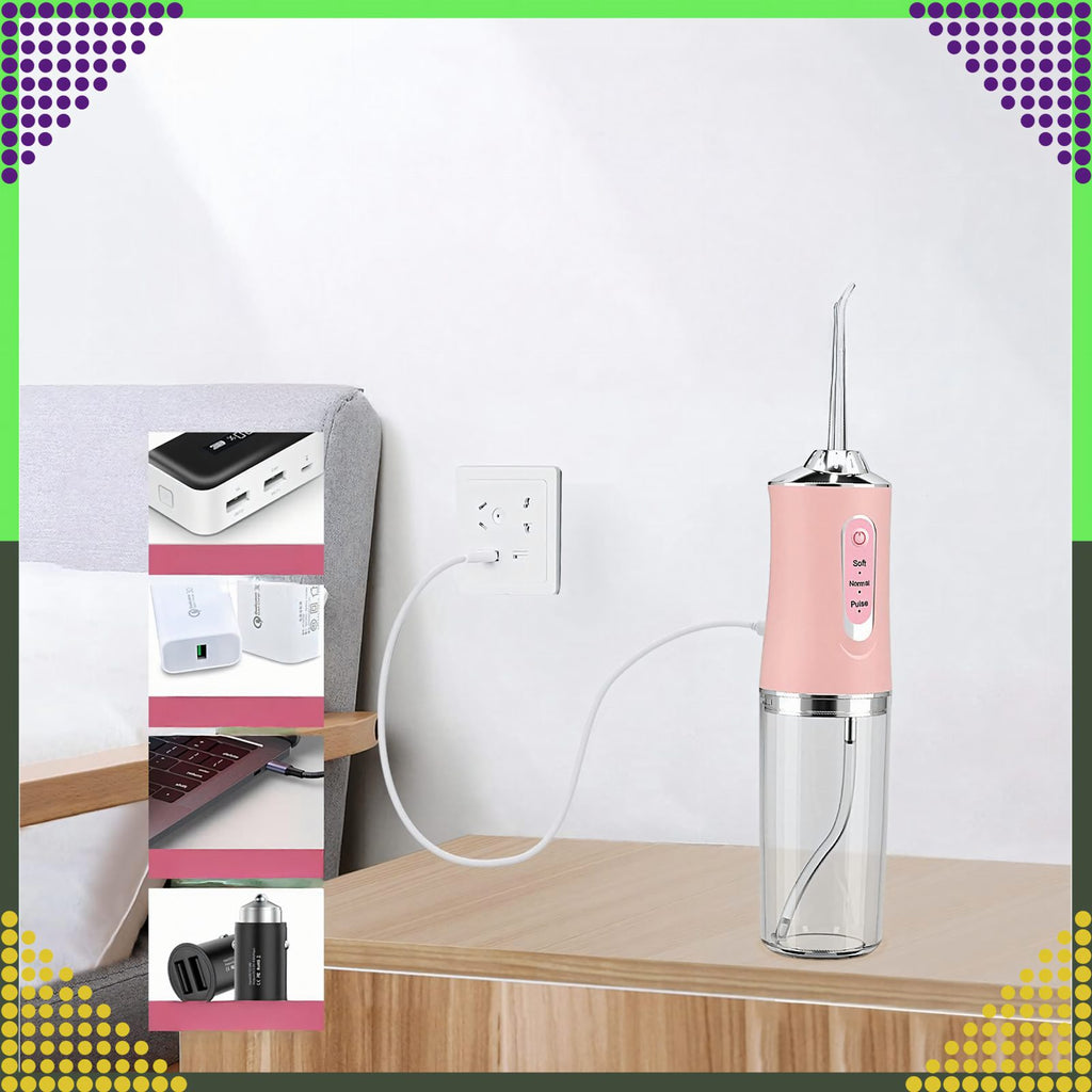 Cordless Dental Water Flosser with 4 Nozzles and 3 Modes 220 ml