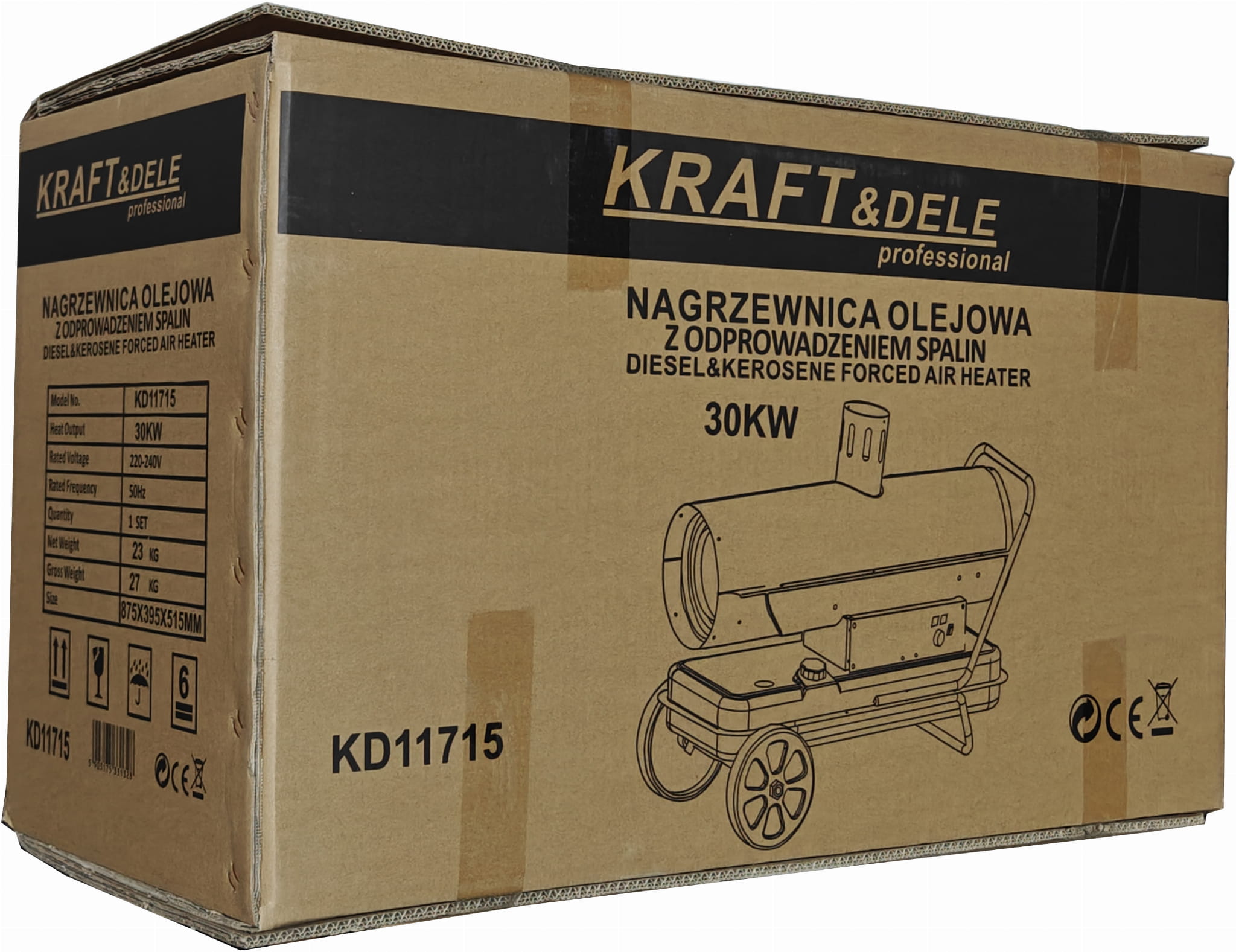 OIL HEATER 30 KW / THERMOSTAT / EXHAUST GAS OUTLET KD11715