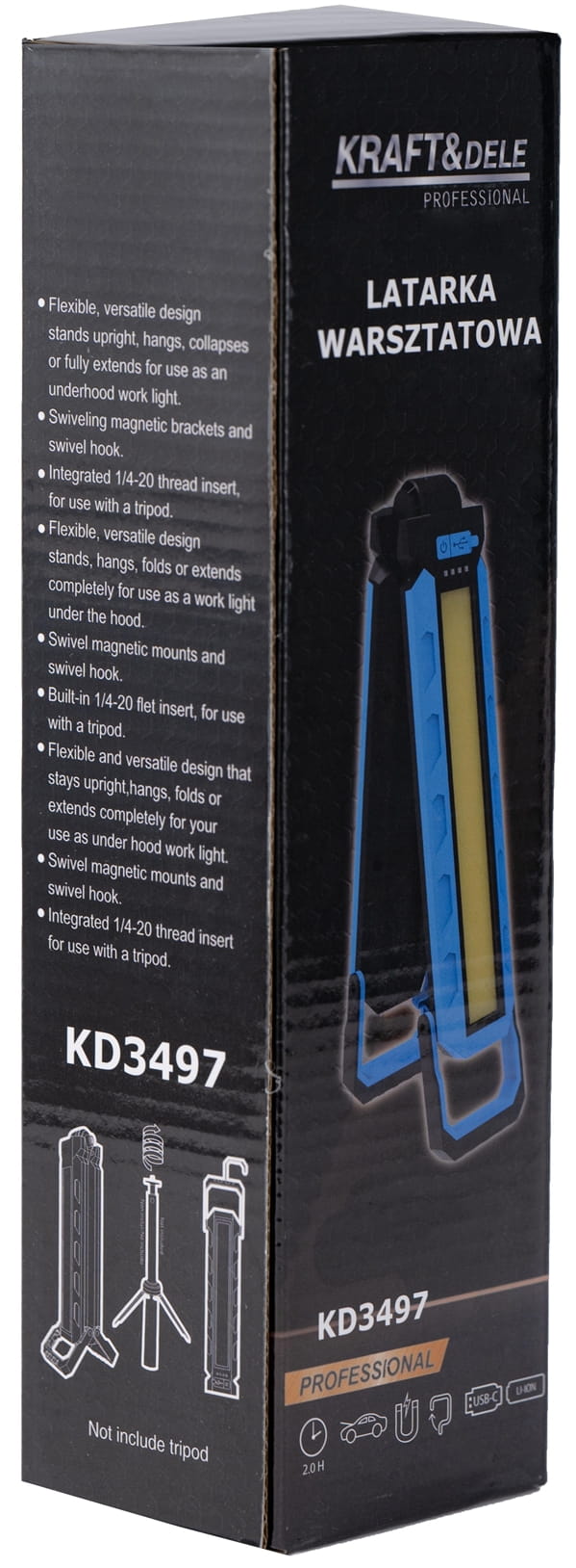 LED TÖÖKOJA TASKULAMP USB-C 1100LM 4000mAh KD3497