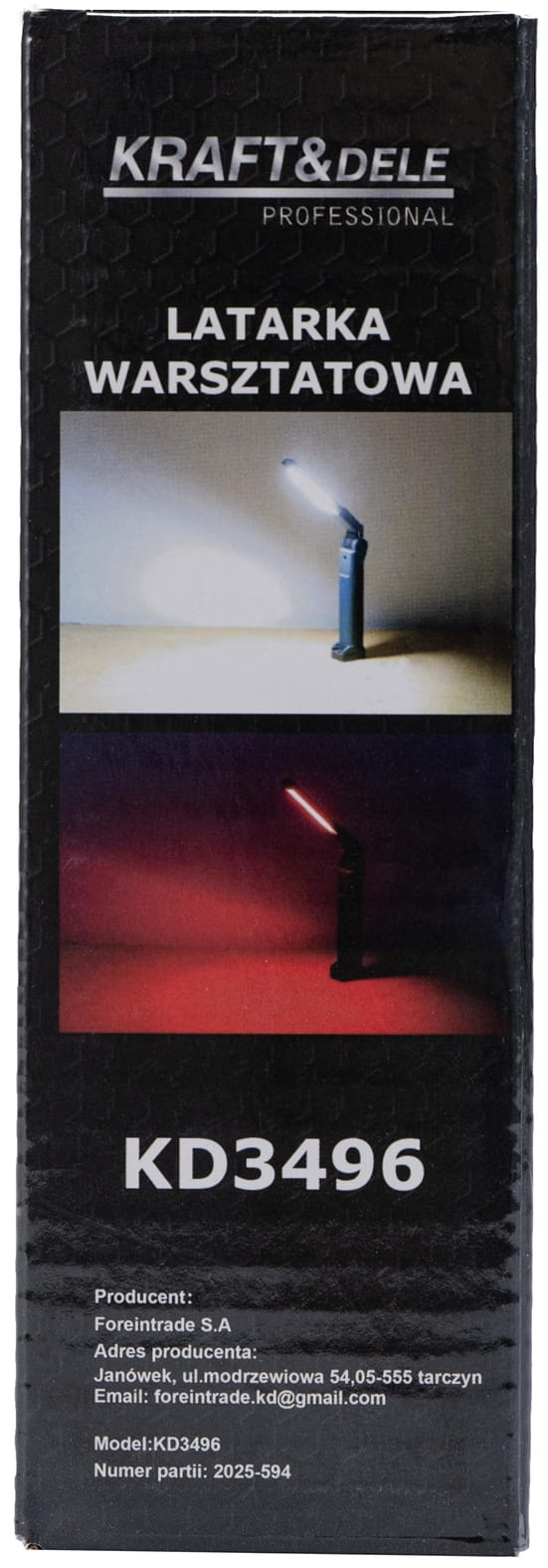 LED TÖÖKOJA TASKULAMP USB-C 200/400/800LM + HOIATUSVALGUS KD3496