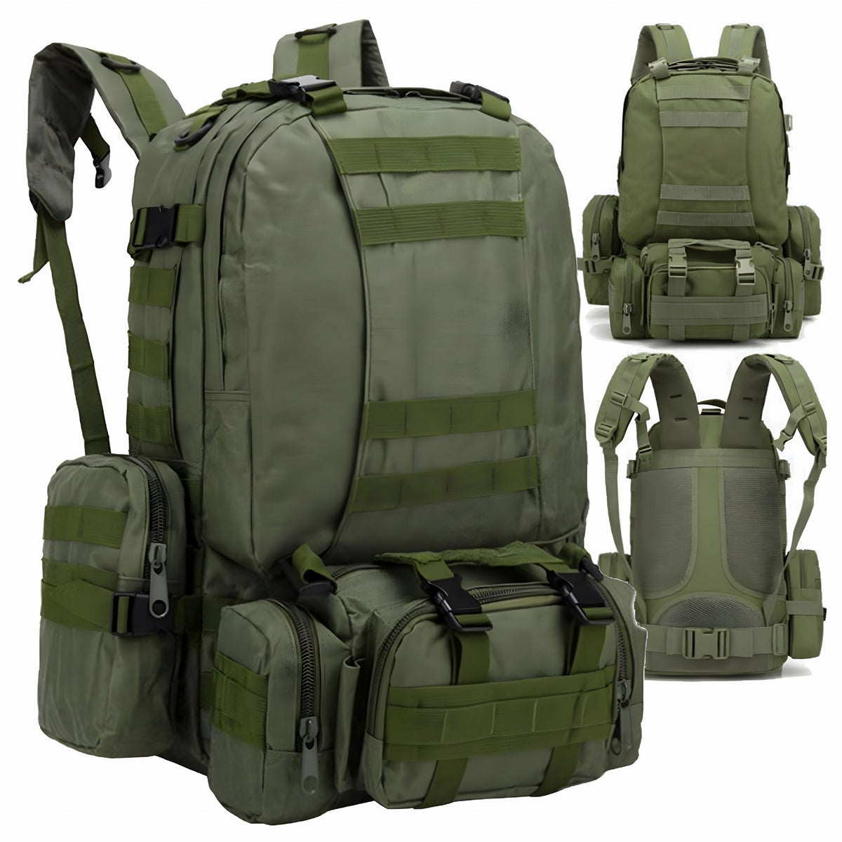 Military Tactical Backpack 4-in-1 Large 50L Green