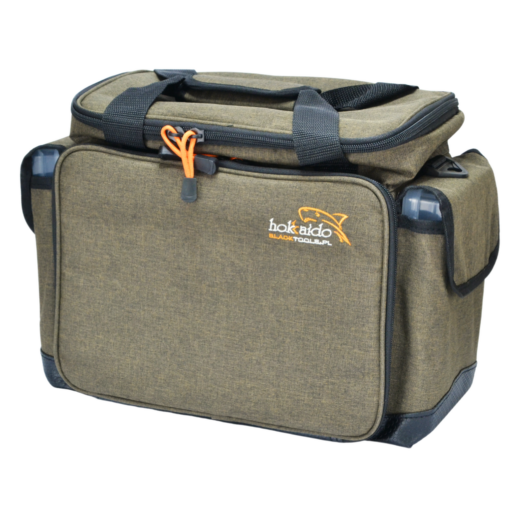 Suur Hokkado kalastuskott õlarihmaga, 6 karpi, jäik põhi, 30/40/20 cm