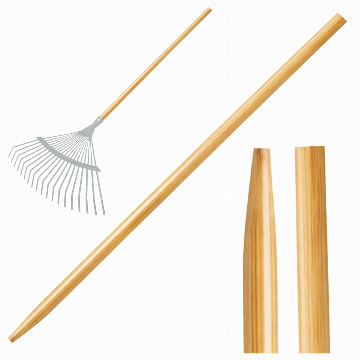Lakitud keermeta puidust vars 120 cm harjale ja rehale RC-K-2262