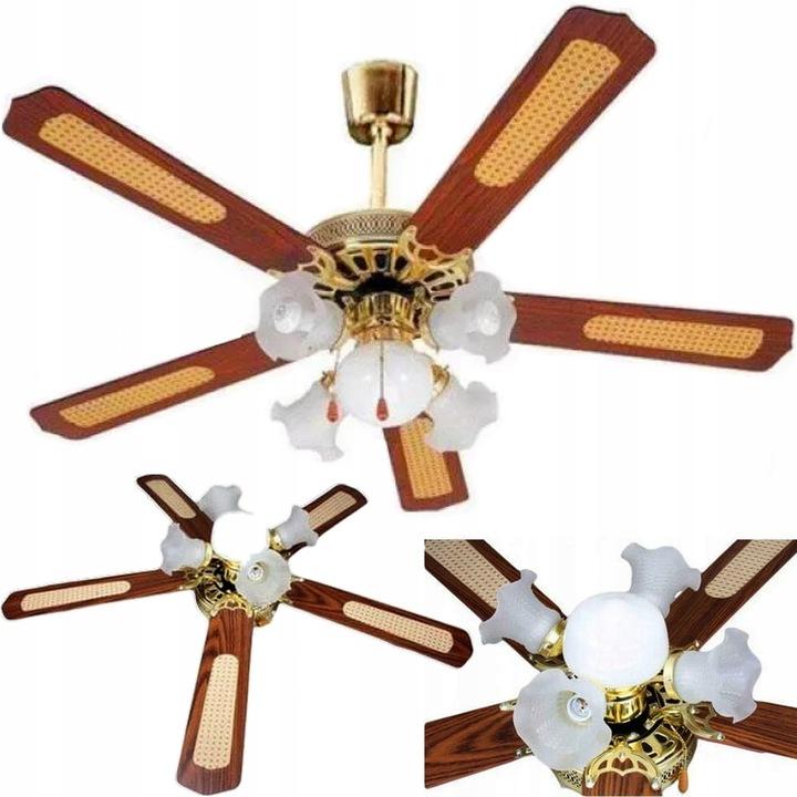 52-inch Chandelier Ceiling Fan with 5 Light Points