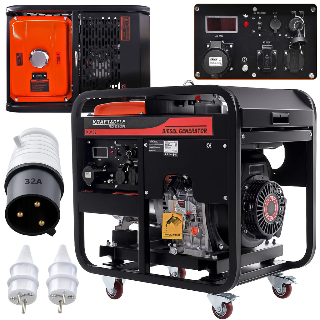 9kW generaatorikomplekti ÜHENDUS 32A 230V KD169