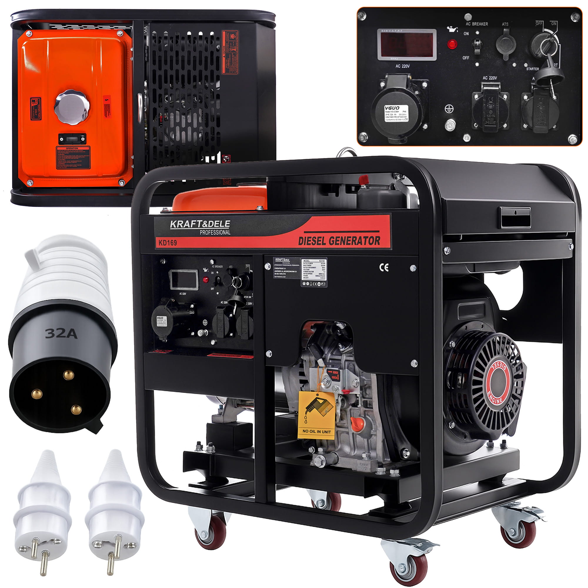 9kW generaatorikomplekti ÜHENDUS 32A 230V KD169