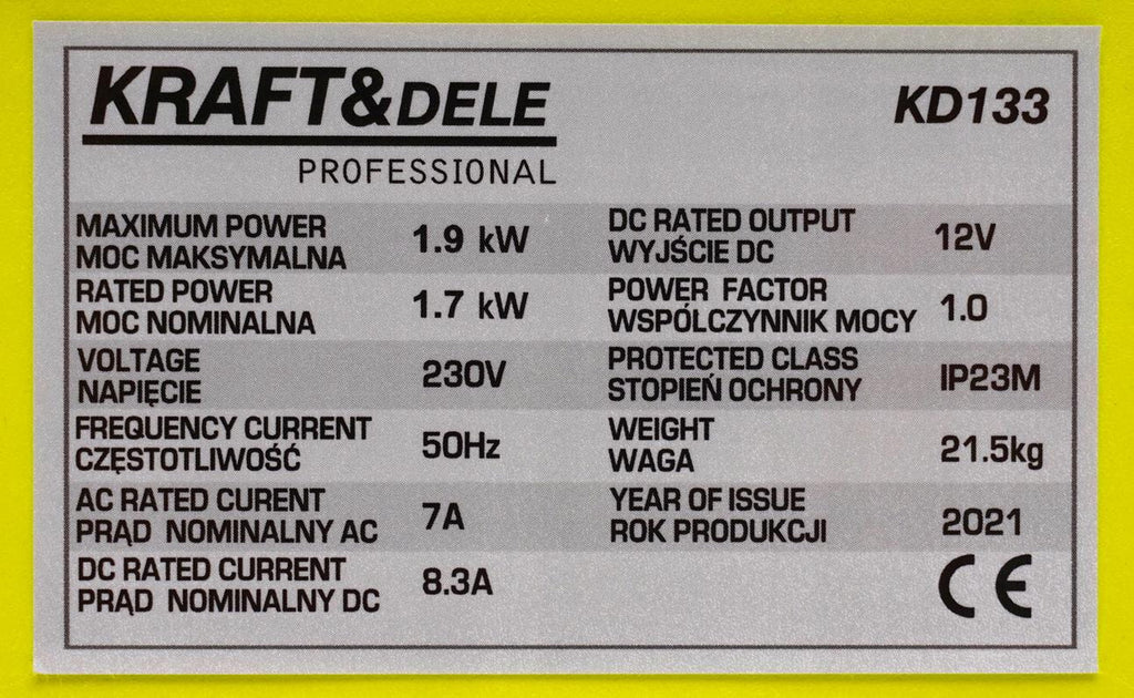 KRAFT&DELE invertergeneraator 1,9 kW KD133