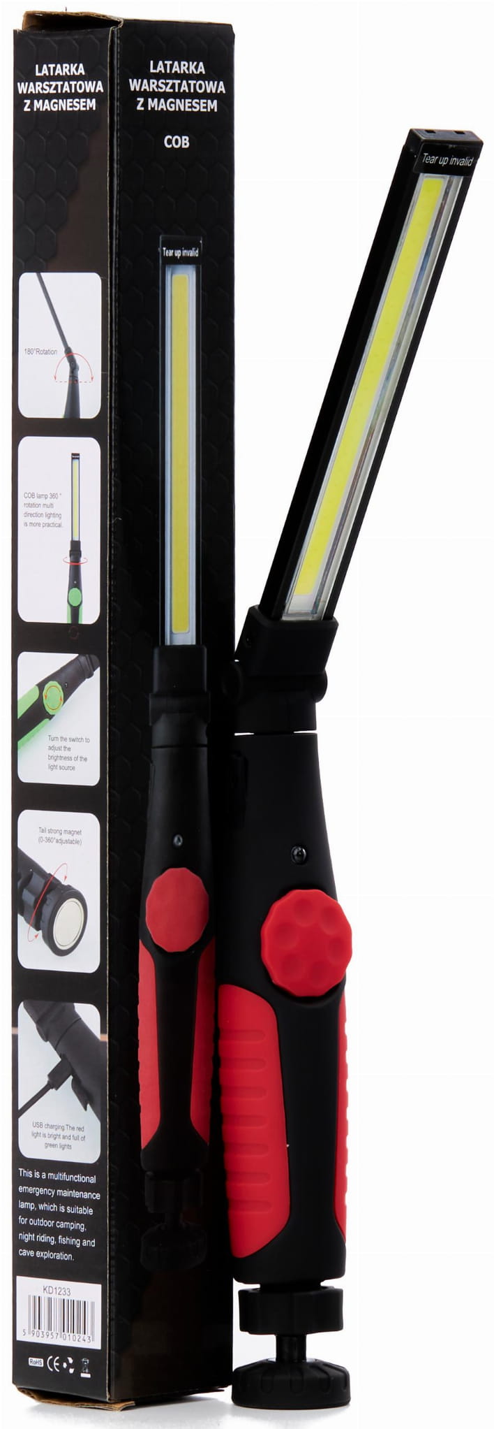 WORKSHOP FLASHLIGHT WITH MAGNET COB KD1233