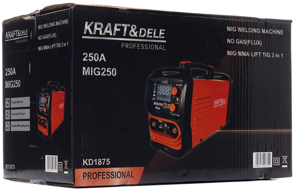 250A keevitusaparaat - MIG / MMA / LIFT TIG 3in1 KD1875 (D19)
